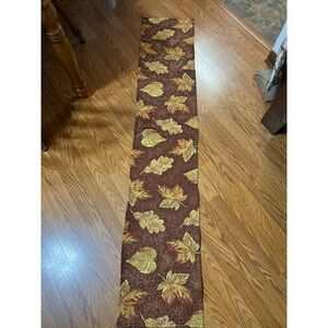 Autumn Leaf Table Runner Fall Harvest Glitter Sparkle Tablecloth